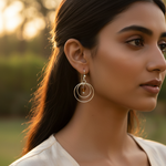 Load image into Gallery viewer, Silver Dangle Earrings with Amber Stone | Women's Jewelry Gift