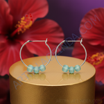 Load image into Gallery viewer, Silver Hoop Earrings with Blue Beads for Women | Fashion Jewelry
