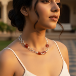 Load image into Gallery viewer, Silver Carnelian Gemstone Necklace for Women | Fashion Jewelry