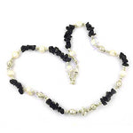 Load image into Gallery viewer, Pearl & Black Stone Necklace | Sterling Silver | Women's Jewelry