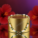 Load image into Gallery viewer, 925 Silver White Stone & Emerald Necklace for Women