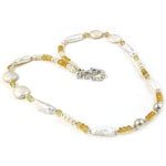 Load image into Gallery viewer, Pearl & Citrine Gemstone Necklace | Sterling Silver Necklace for Women