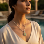 Load image into Gallery viewer, 925 Silver Green Gemstone Pendant Necklace for Women