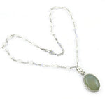Load image into Gallery viewer, 925 Silver Green Gemstone Pendant Necklace for Women