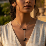 Load image into Gallery viewer, 925 Silver Onyx Pendant Necklace for Women | Minimalist Jewelry
