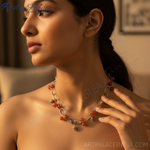 Load image into Gallery viewer, Silver Carnelian Bead Chain Necklace for Women | Gift Jewelry