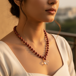 Load image into Gallery viewer, Red Jasper Beaded Necklace with Crystal Pendant | Women's Jewelry