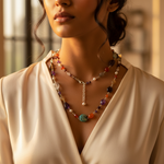 Load image into Gallery viewer, Gemstone Beaded Necklace | Colorful Semi-Precious Stone Necklace