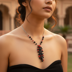 Load image into Gallery viewer, Silver Beaded Tassel Necklace for Women | Fashion Jewelry