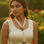 Load image into Gallery viewer, Beaded Seed Necklace with Silver Accents | Women's Fashion Jewelry