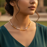 Load image into Gallery viewer, Pearl & Citrine Gemstone Necklace for Women | Daily Wear Jewelry