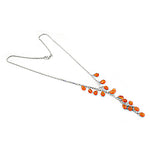 Load image into Gallery viewer, Silver Carnelian Drop Necklace for Women | Gemstone Jewelry