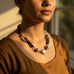 Load image into Gallery viewer, Silver Beaded Necklace | Handmade Statement Necklace for Women