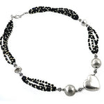 Load image into Gallery viewer, Silver Beaded Necklace | Handmade Statement Necklace for Women