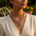 Load image into Gallery viewer, Multi-Gemstone Beaded Necklace | Sterling Silver Pendant for Women