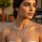 Load image into Gallery viewer, Silver Moonstone Dangle Necklace | Women's Delicate Jewelry