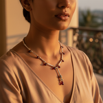 Load image into Gallery viewer, Silver Necklace with Garnet Gemstones for Women | Gift Jewelry
