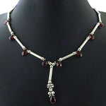 Load image into Gallery viewer, Silver Necklace with Garnet Gemstones for Women | Gift Jewelry
