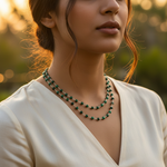 Load image into Gallery viewer, Malachite Bead Necklace in gold plating for Women | Everyday Jewelry
