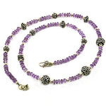 Load image into Gallery viewer, Amethyst Bead Necklace with Silver Accents | Women's Gift