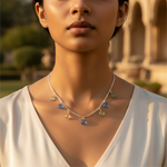 Load image into Gallery viewer, Silver Gemstone Drop Necklace for Women | Daily Wear Jewelry
