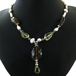 Load image into Gallery viewer, Smoky Quartz & Pearl Necklace | Gemstone Jewelry for Women