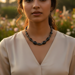 Load image into Gallery viewer, Black Onyx & Pearl Beaded Necklace for Women | Gemstone Jewelry