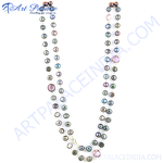Load image into Gallery viewer, Multi-color pearl necklace with various colored pearls, gold accents, and a clasp, perfect for adding elegance