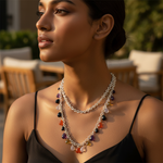 Load image into Gallery viewer, 925 Silver Multi-Gemstone Teardrop Necklace for Women