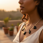 Load image into Gallery viewer, Black Onyx & Clear Quartz Necklace | Statement Jewelry for Women