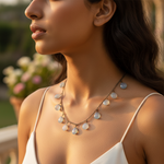 Load image into Gallery viewer, Silver Dangle Necklace with Blue Gemstones | Women's Jewelry