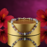 Load image into Gallery viewer, Gemstone Beaded Necklace | Purple & Green Stone Jewelry | Gift