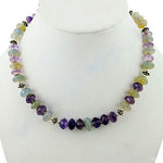 Load image into Gallery viewer, Gemstone Beaded Necklace | Purple & Green Stone Jewelry | Gift