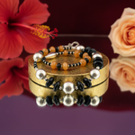 Load image into Gallery viewer, Orange & Black Gemstone Necklace | Sterling Silver | Women's Jewelry