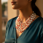 Load image into Gallery viewer, Multi-Strand Pearl & Coral Necklace for Women | Statement Jewelry