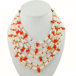 Load image into Gallery viewer, Multi-Strand Pearl & Coral Necklace for Women | Statement Jewelry