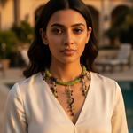 Load image into Gallery viewer, Green Peridot & Garnet Beaded Necklace for Women | Unique Jewelry