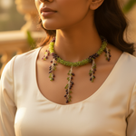 Load image into Gallery viewer, Green Peridot & Garnet Beaded Necklace for Women | Unique Jewelry