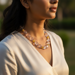 Load image into Gallery viewer, Gemstone Beaded Necklace | Pink & Yellow Quartz | Women's Jewelry