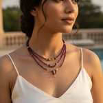 Load image into Gallery viewer, Garnet Bead Layered Necklace | Women's Jewelry | Gift