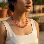 Load image into Gallery viewer, Orange Gemstone Bead Necklace | Women's Fashion Jewelry