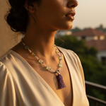 Load image into Gallery viewer, Gemstone Tassel Necklace | Artisan Jewelry for Women | Gift