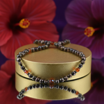Load image into Gallery viewer, Black Freshwater Pearl Necklace with Garnet Beads for Women