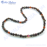 Load image into Gallery viewer, Black freshwater pearl necklace with interspersed garnet beads, ideal for women's jewelry.