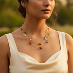将图像加载到图库查看器中, Gemstone Beaded Necklace | Colorful Semi-Precious Stone Necklace