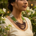 将图像加载到图库查看器中, Green & Black Beaded Necklace for Women | Fashion Jewelry