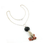 Load image into Gallery viewer, 925 Silver Onyx & Gemstone Tassel Necklace | Women's Fashion Jewelry