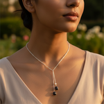 将图像加载到图库查看器中, 925 Silver Smoky Quartz Y-Necklace for Women | Daily Wear