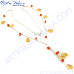 Load image into Gallery viewer, 925 sterling silver necklace featuring citrine and carnelian gemstones, a beautiful and colorful pendant necklace.