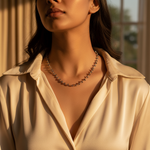 Load image into Gallery viewer, Iolite Bead Necklace | gold plating Chain | Women's Jewelry Gift